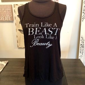 Black workout tank top